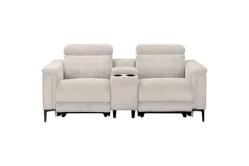 Lund 2-seter Reclinersofa 194 cm med Oppbevaring i Stoff - Hvit - Møbler - Sofaer - Reclinersofaer - 2 seters kinosofa & reclinersofa