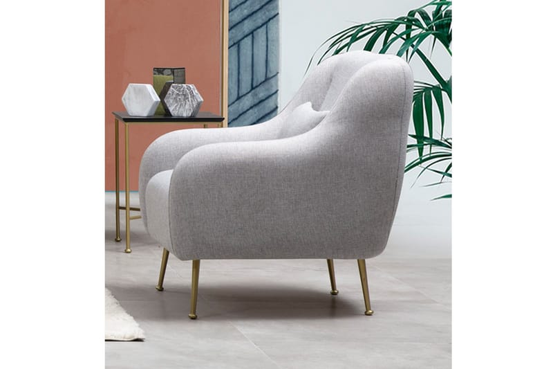 Makiylah Lenestol med Armlene - Grå - Møbler - Stoler & lenestoler - Lenestoler