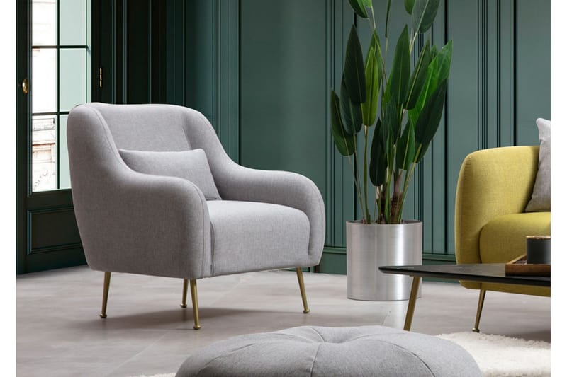 Makiylah Lenestol med Armlene - Grå - Møbler - Stoler & lenestoler - Lenestoler