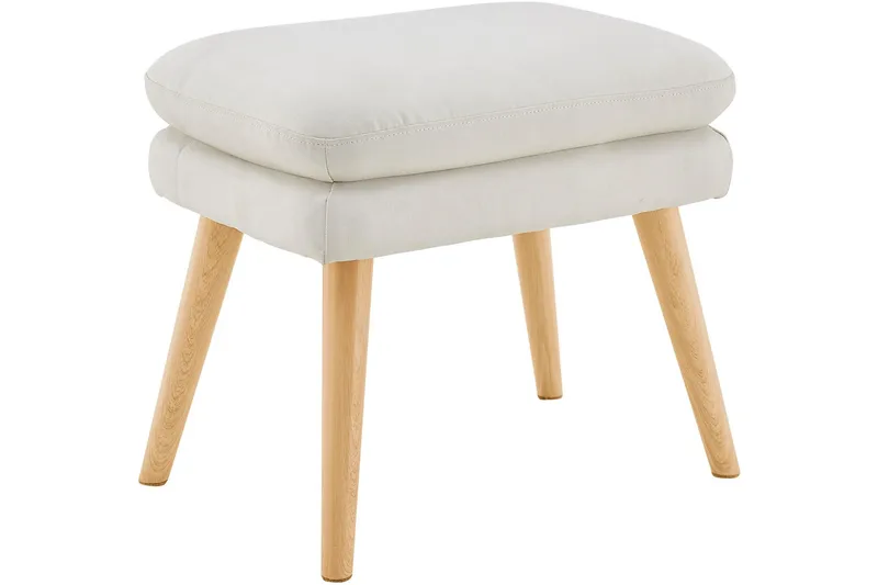 Marilee Loungelenestol med Fotskammel, Stoff/Kremhvit