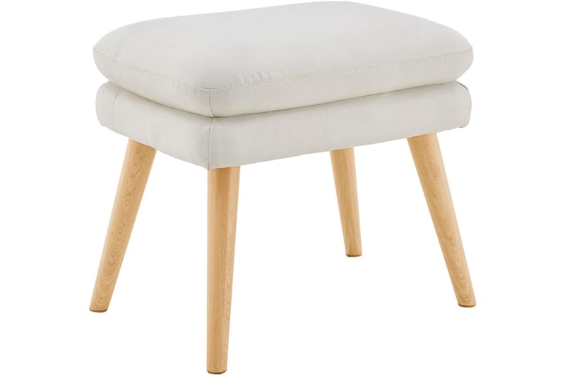 Marilee Loungelenestol med Fotskammel, Stoff/Kremhvit