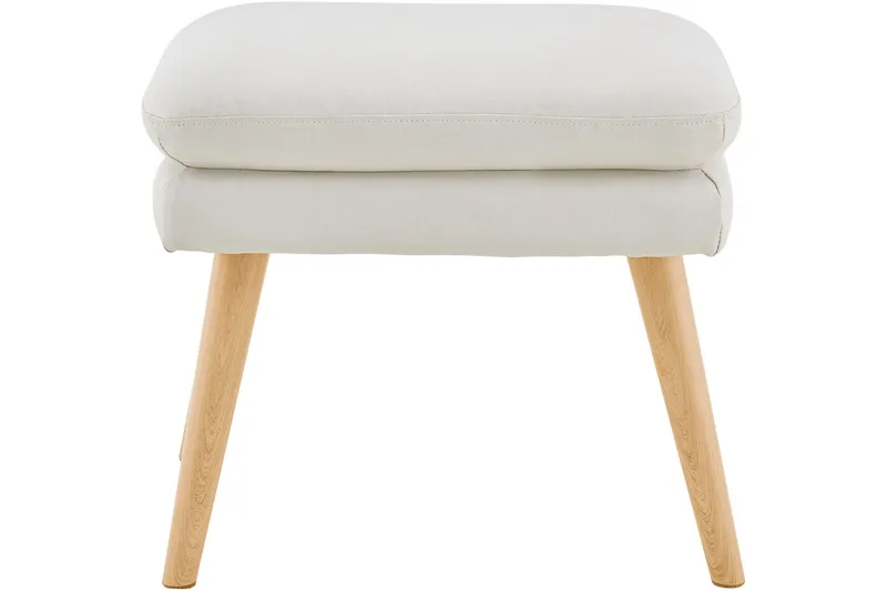 Marilee Loungelenestol med Fotskammel - Stoff/Kremhvit - Møbler - Stoler & lenestoler - Lenestoler
