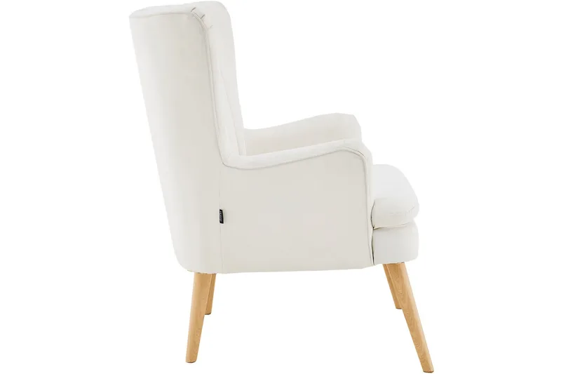 Marilee Loungelenestol med Fotskammel - Stoff/Kremhvit - Møbler - Stoler & lenestoler - Lenestoler