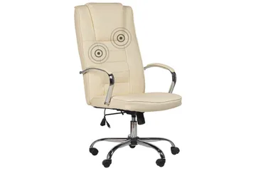 Massasjestol Grandeur Beige/Sølv - Beige/Sølv - Møbler - Stoler & lenestoler - Lenestoler - Lenestol skinn