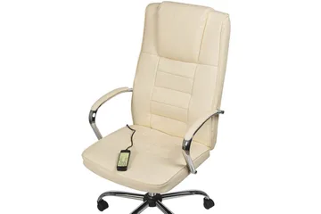 Massasjestol Grandeur Beige/Sølv - Beige/Sølv - Møbler - Stoler & lenestoler - Lenestoler - Lenestol skinn
