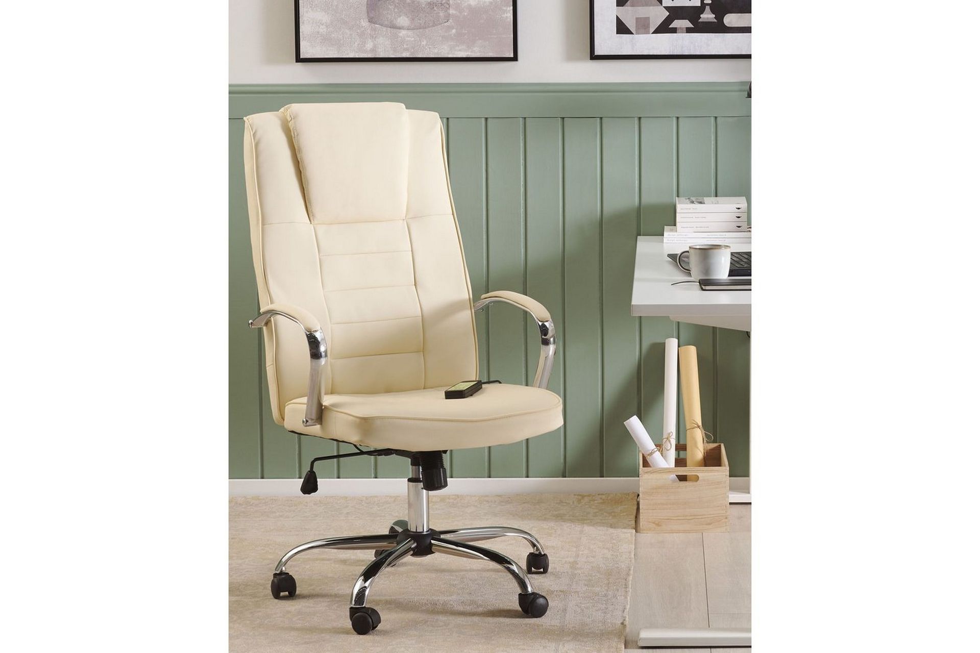 Massasjestol Grandeur Beige/Sølv - Beige/Sølv - Møbler - Stoler & lenestoler - Lenestoler - Massasjestol