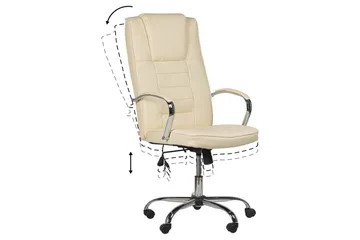 Massasjestol Grandeur Beige/Sølv - Beige/Sølv - Møbler - Stoler & lenestoler - Lenestoler - Lenestol skinn