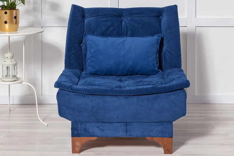 Mathenia Lenestol med Armlene - Blå - Møbler - Stoler & lenestoler - Lenestoler - Lenestoler uten armlene