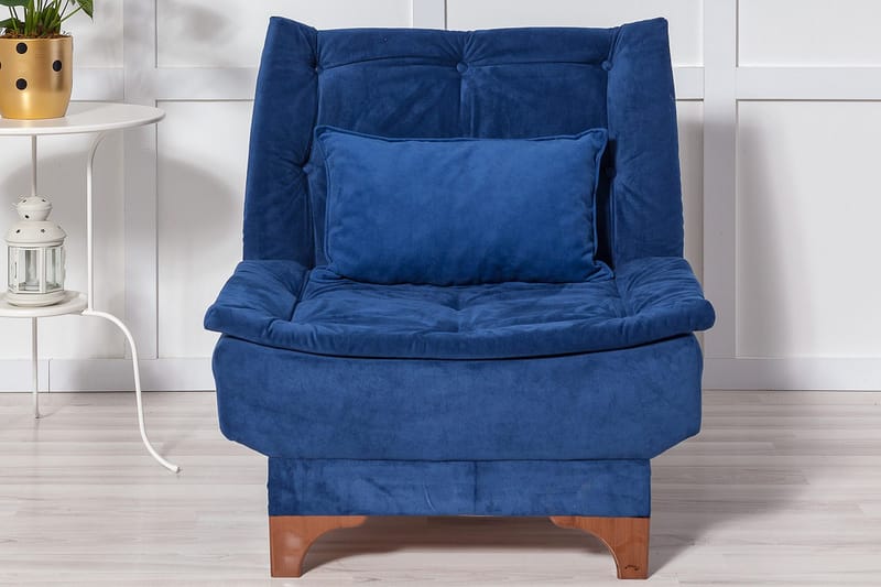 Mathenia Lenestol med Armlene - Blå - Møbler - Stoler & lenestoler - Lenestoler - Lenestoler uten armlene