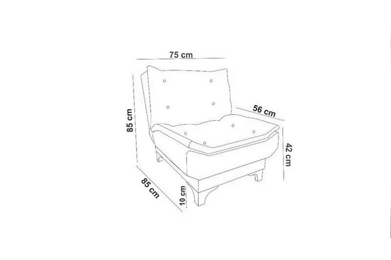 Mathenia Lenestol med Armlene - Blå - Møbler - Stoler & lenestoler - Lenestoler - Lenestoler uten armlene