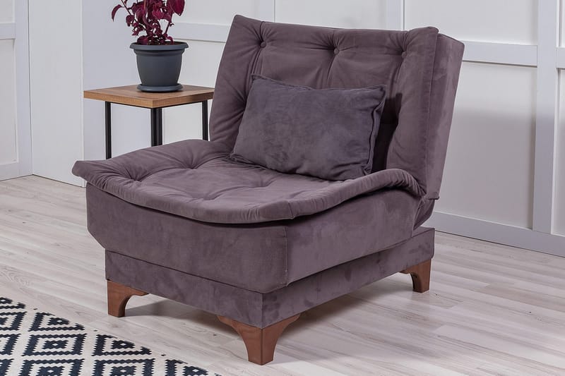 Mathenia Lenestol med Armlene - Grå - Møbler - Stoler & lenestoler - Lenestoler - Lenestoler uten armlene