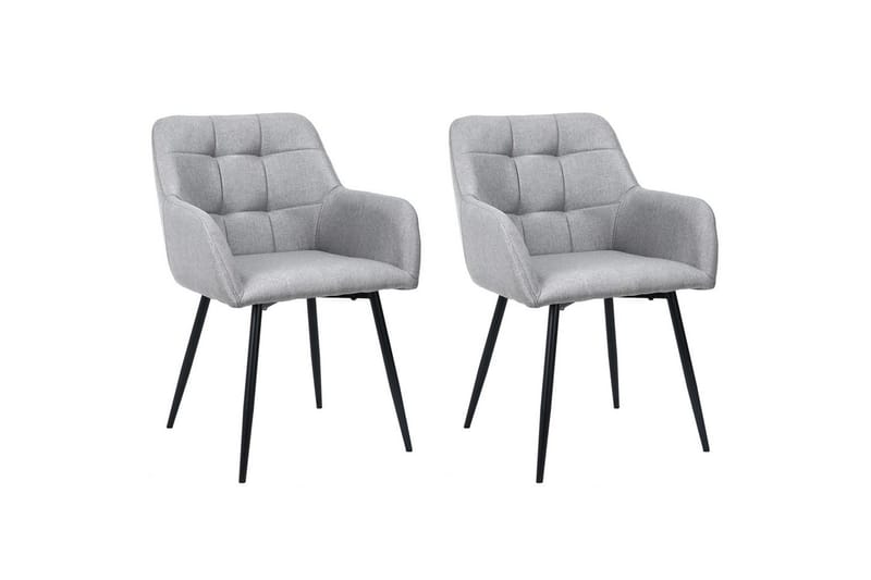 Lenestoler (med armlener) Loft24 Bostony karmstol Grå - Møbler - Stoler & lenestoler - Spisestuestoler & kjøkkenstoler