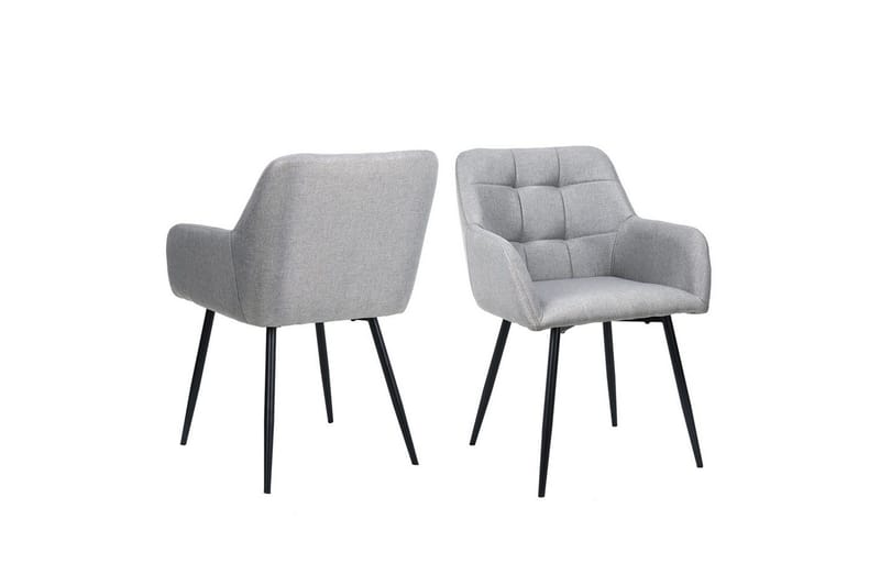 Lenestoler (med armlener) Loft24 Bostony karmstol Grå - Møbler - Stoler & lenestoler - Spisestuestoler & kjøkkenstoler