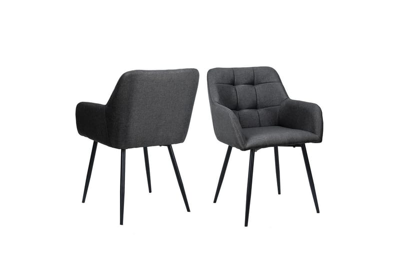 Lenestoler (med armlener) Loft24 Bostony karmstol Mørkegrå - Møbler - Stoler & lenestoler - Spisestuestoler & kjøkkenstoler