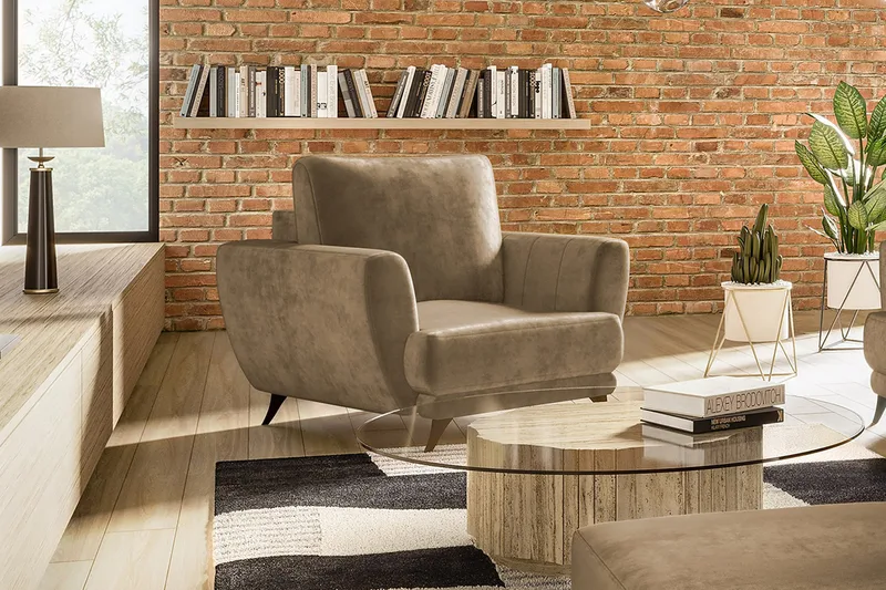 Megis Lenestol - Beige - Møbler - Stoler & lenestoler - Lenestoler