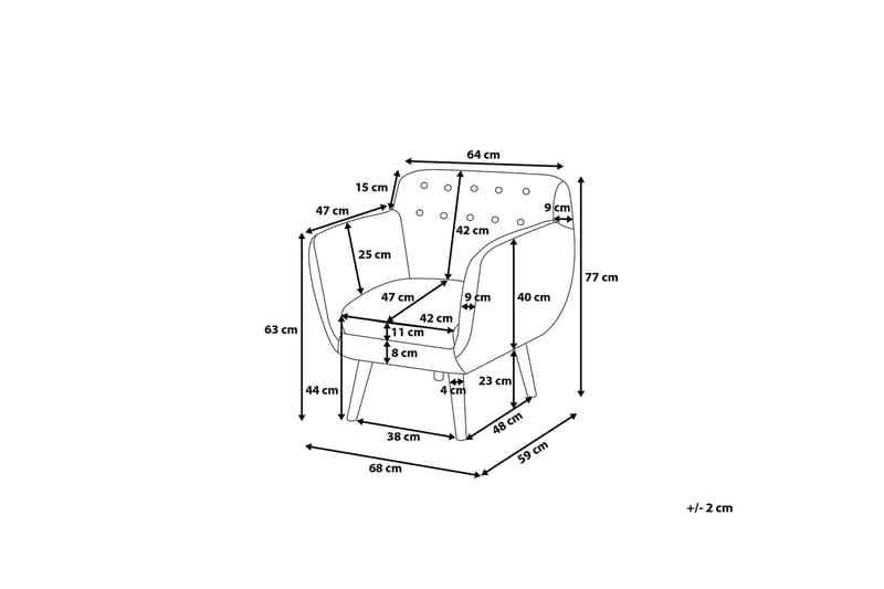 Melby Lenestol - Grå - Møbler - Stoler & lenestoler - Lenestoler