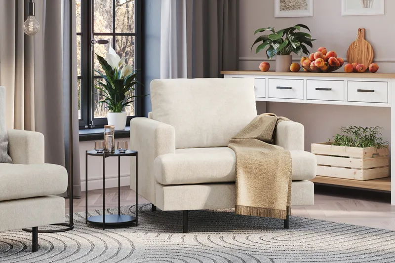 Menard Compact Lenestol - Hvit - Møbler - Stoler & lenestoler - Lenestoler