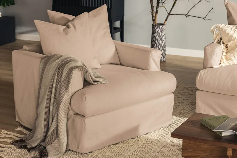 Menard Lenestol - Beige - Møbler - Stoler & lenestoler - Lenestoler