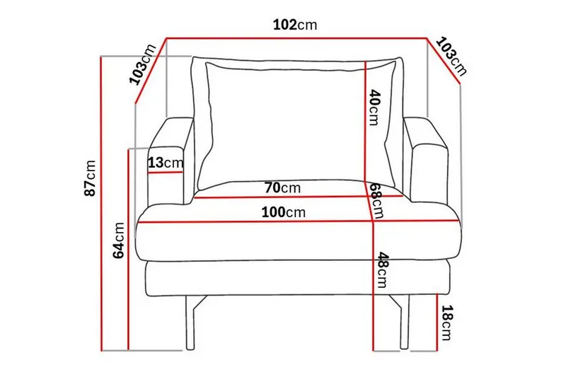 Menard Lenestol - Grå - Møbler - Stoler & lenestoler - Lenestoler
