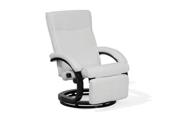 Might Oval Reclinerlenestol i Kunstlær med Metallunderstell - Hvit - Møbler - Stoler & lenestoler - Lenestoler - Lenestol skinn