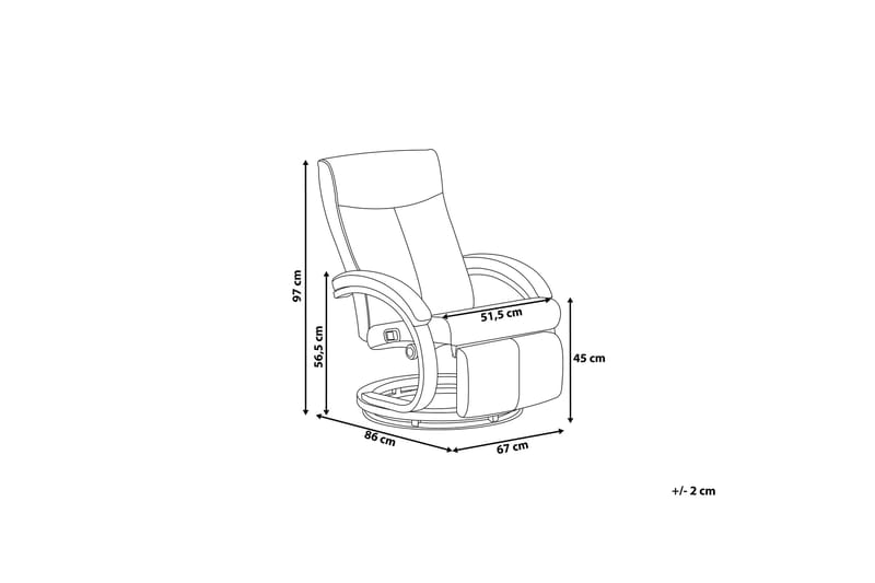 Might Oval Reclinerlenestol i Kunstlær med Metallunderstell - Hvit - Møbler - Stoler & lenestoler - Lenestoler - Lenestol skinn