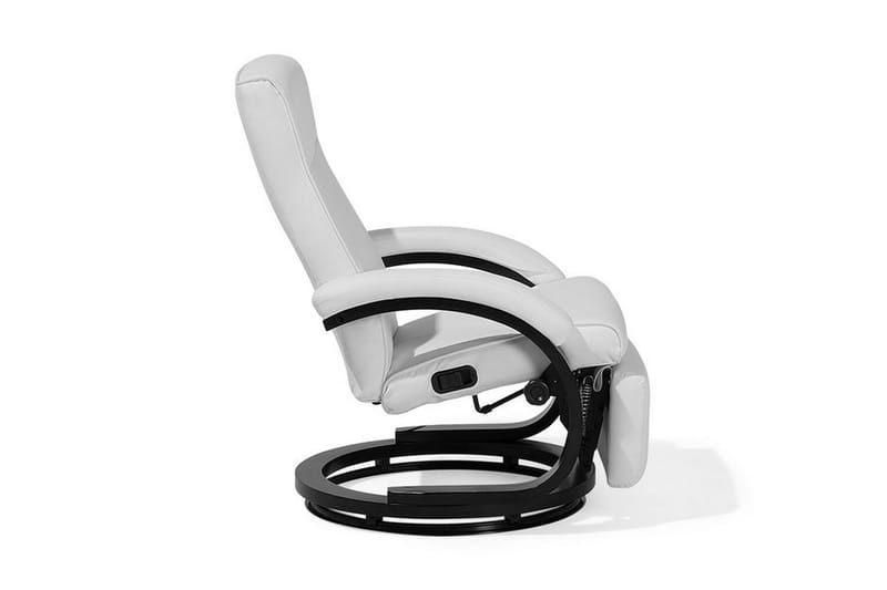 Might Oval Reclinerlenestol i Kunstlær med Metallunderstell - Hvit - Møbler - Stoler & lenestoler - Lenestoler - Lenestol skinn