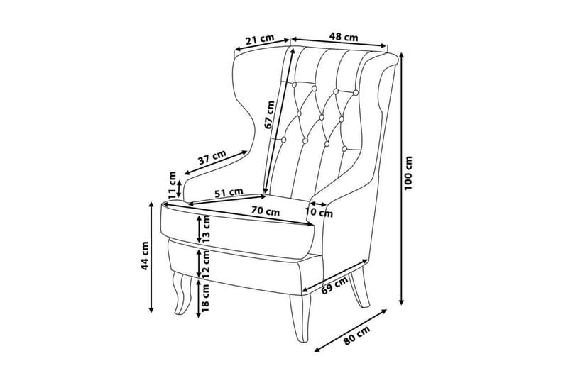 Molde Lenestol - Rosa - Møbler - Stoler & lenestoler - Lenestoler - Ørelappstol