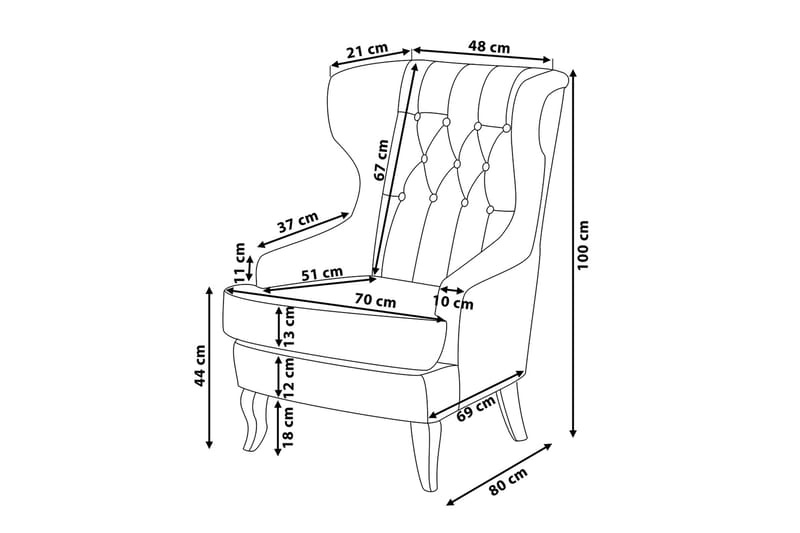 Molde Lenestol - Rosa - Møbler - Stoler & lenestoler - Lenestoler - Ørelappstol