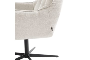 Molle Oval Dreibar Lenestol i Stoff med Metallunderstell - Lysegrå - Møbler - Stoler & lenestoler - Lenestoler