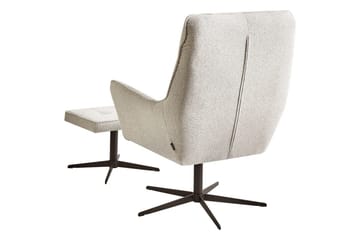 Molle Oval Dreibar Lenestol i Stoff med Metallunderstell - Lysegrå - Møbler - Stoler & lenestoler - Lenestoler