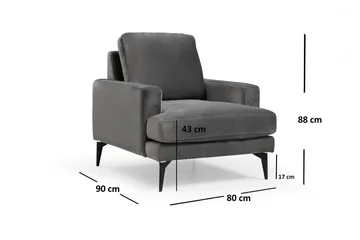 Mukes Lenestol med Armlene - Svart - Møbler - Stoler & lenestoler - Lenestoler