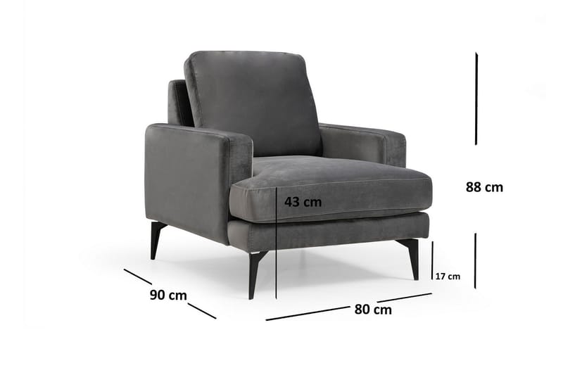 Mukes Lenestol med Armlene - Svart - Møbler - Stoler & lenestoler - Lenestoler