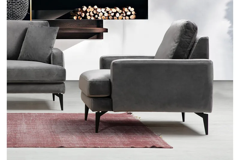 Mukes Lenestol med Armlene - Svart - Møbler - Stoler & lenestoler - Lenestoler