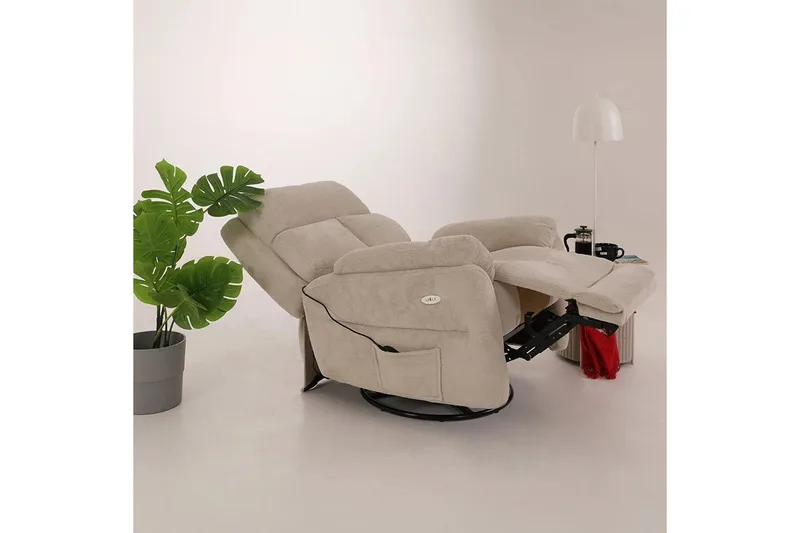 Navren Elektrisk reclinerstol - Kremhvit - Møbler - Stoler & lenestoler - Lenestoler - Recliner & kinostol