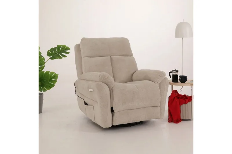 Navren Elektrisk reclinerstol - Kremhvit - Møbler - Stoler & lenestoler - Lenestoler - Recliner & kinostol