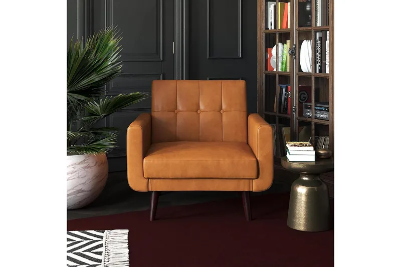 Nola Lenestol Kunstlær/Lysebrun - Dorel Home - Møbler - Stoler & lenestoler - Lenestoler