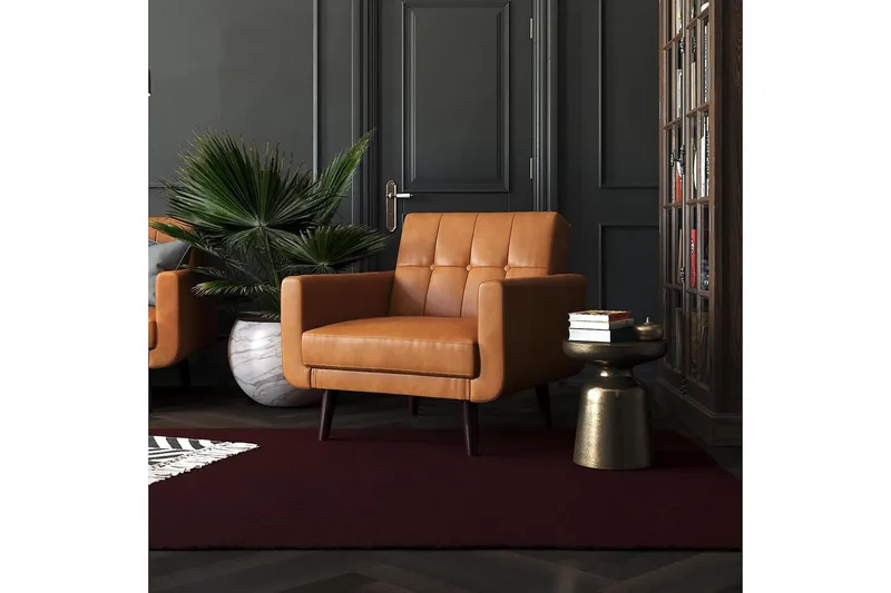 Nola Lenestol Kunstlær/Lysebrun - Dorel Home - Møbler - Stoler & lenestoler - Lenestoler