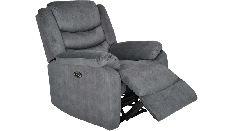 Olvani reclinerlenestol i stoff, elektrisk - Grå - Møbler - Stoler & lenestoler - Lenestoler - Recliner & kinostol