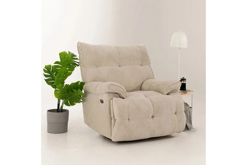 Osmara Elektrisk reclinerstol - Kremhvit - Møbler - Stoler & lenestoler - Lenestoler - Recliner & kinostol