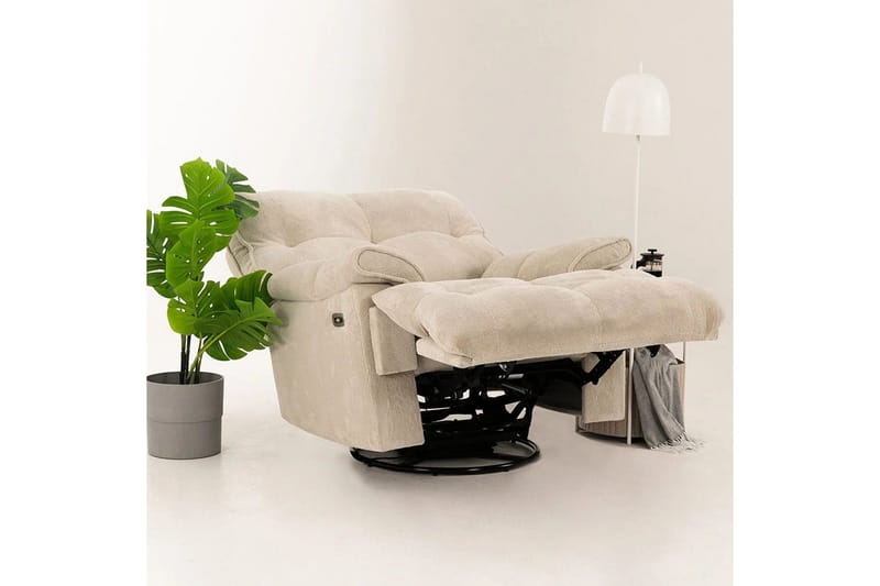 Osmara Elektrisk reclinerstol - Kremhvit - Møbler - Stoler & lenestoler - Lenestoler - Recliner & kinostol