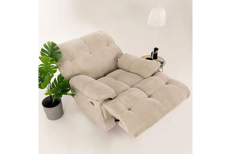 Osmara Elektrisk reclinerstol - Kremhvit - Møbler - Stoler & lenestoler - Lenestoler - Recliner & kinostol