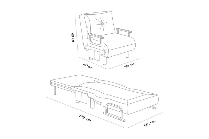 Quorin Sovelenestol - Krem - Møbler - Sofaer - Sovesofaer