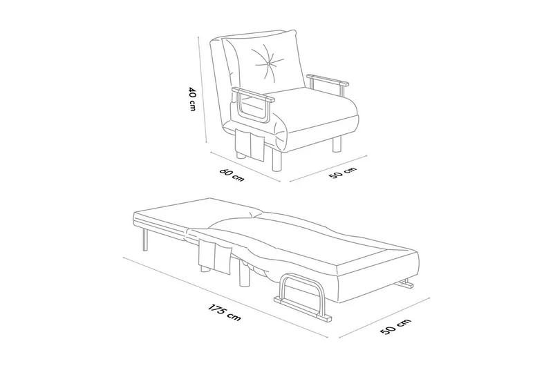 Quorin Sovelenestol - Lysegrå - Møbler - Sofaer - Sovesofaer