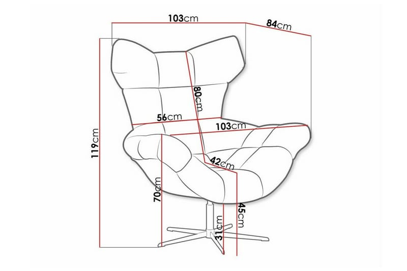 Rathkeale Fåtølj - Mørkeblå - Møbler - Stoler & lenestoler - Lenestoler
