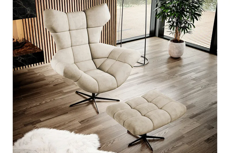 Rathkeale Fåtölj Beige/Black - Møbler - Stoler & lenestoler - Lenestoler