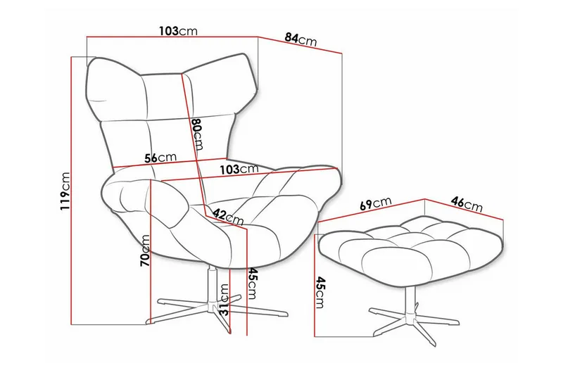 Rathkeale Fåtölj Dark grey - Møbler - Stoler & lenestoler - Lenestoler