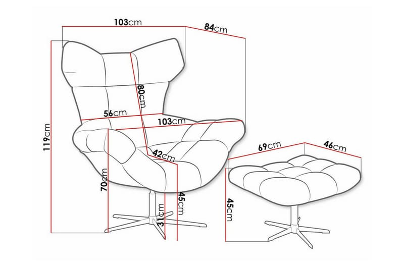 Rathkeale Fåtölj Light grey/Dark grey - Møbler - Stoler & lenestoler - Lenestoler