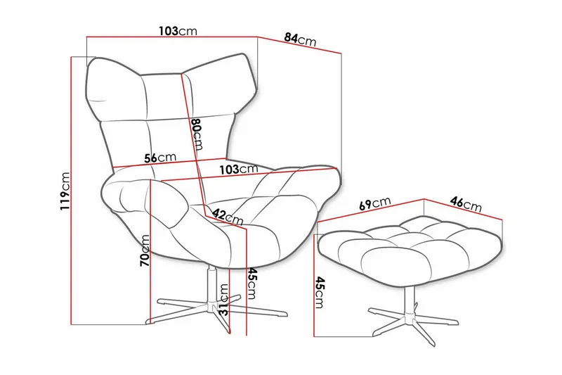 Rathkeale Fåtölj Red - Møbler - Stoler & lenestoler - Lenestoler