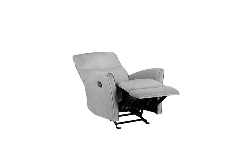 Recliner Chesley Grå, Fløyel/Metall/Tre - Grå, Fløyel/Metall/Tre - Møbler - Stoler & lenestoler - Lenestoler - Recliner & kinostol