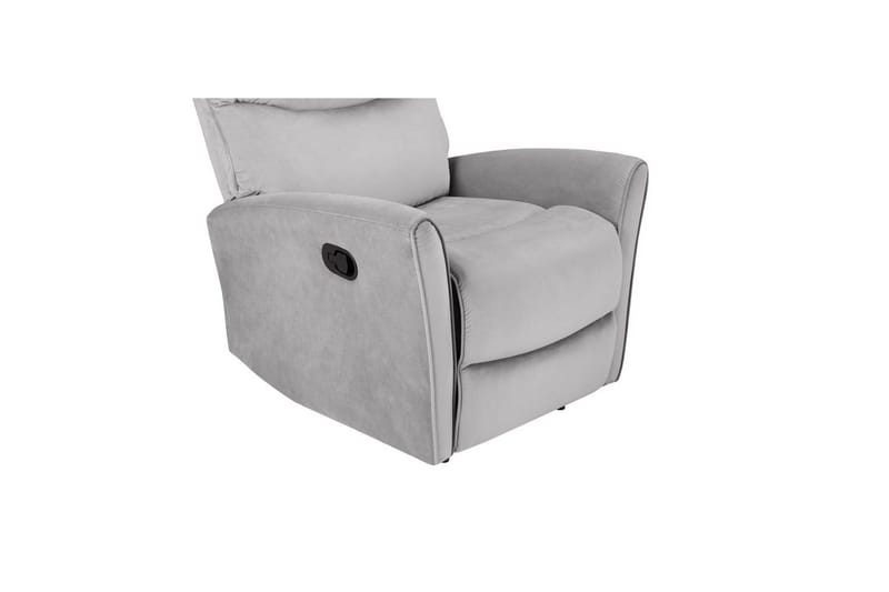 Recliner Chesley Grå, Fløyel/Metall/Tre - Grå, Fløyel/Metall/Tre - Møbler - Stoler & lenestoler - Lenestoler - Recliner & kinostol